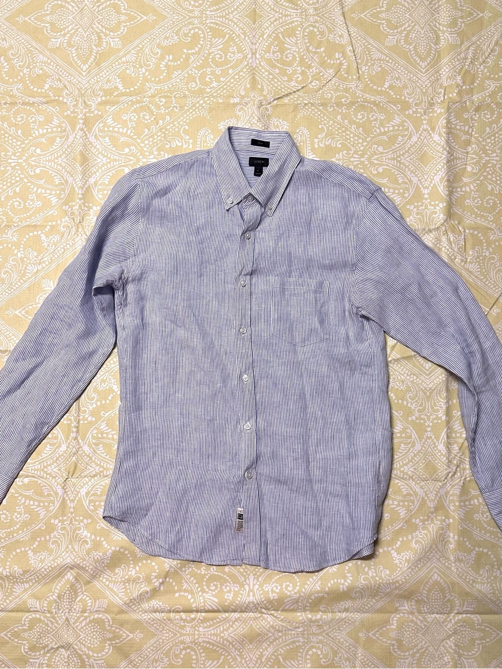 J. Crew Light Blue and White Thin-Striped Button-Down Shirt